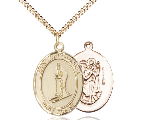 Saint Christopher Skiing Pendant