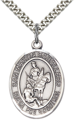 San Martin Caballero Pendant - 24" Chain Necklace