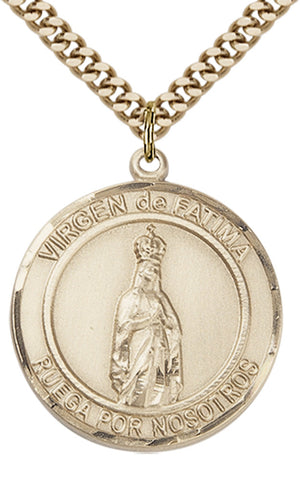 Virgen de Fatima Pendant - 24" Chain Necklace