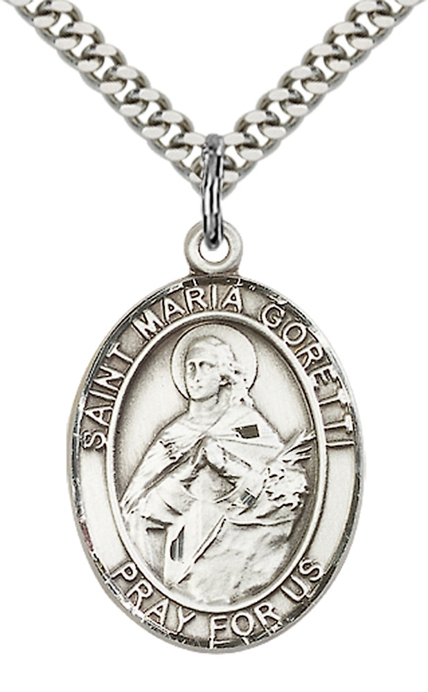 Saint Maria Goretti Pendant - 24" Chain Necklace