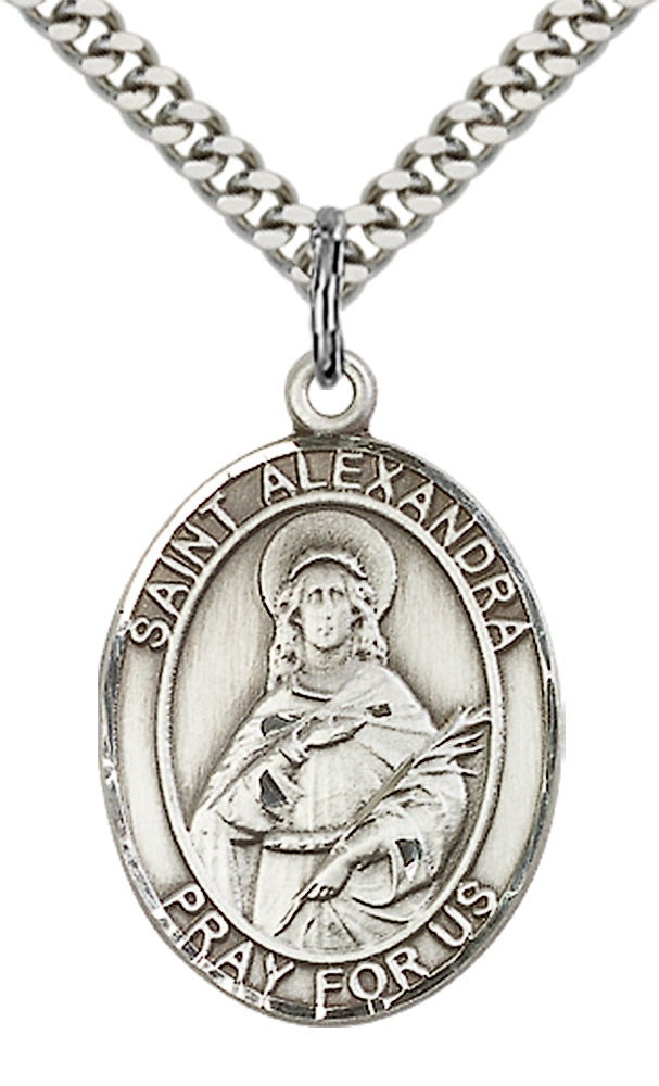 Saint Alexandra Pendant - 24" Chain Necklace