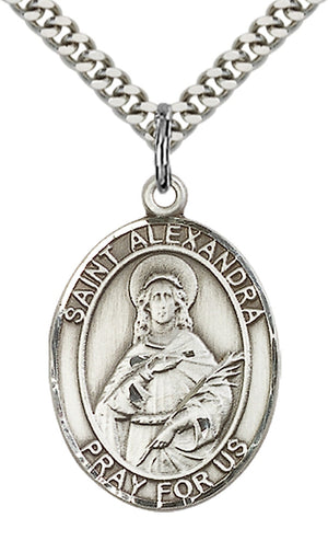 Saint Alexandra Pendant - 24" Chain Necklace