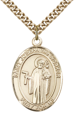 Saint Joseph the Worker Pendant - 24" Chain Necklace