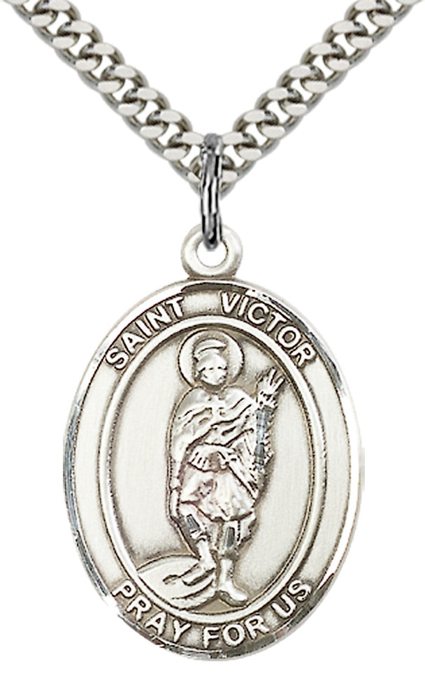 Saint Victor of Marseilles Pendant - 24" Chain Necklace