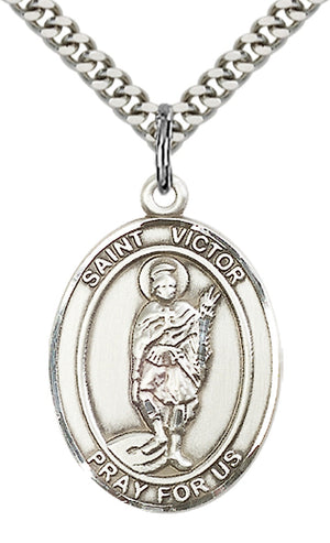 Saint Victor of Marseilles Pendant - 24" Chain Necklace