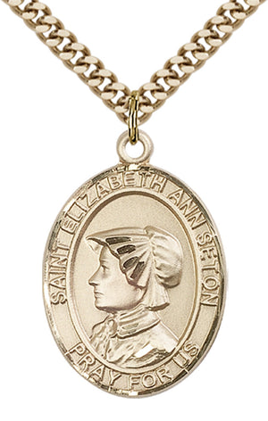 Saint Elizabeth Ann Seton Pendant - 24" Chain Necklace