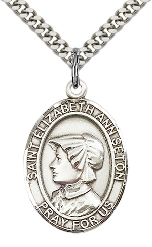 Saint Elizabeth Ann Seton Pendant - 24" Chain Necklace