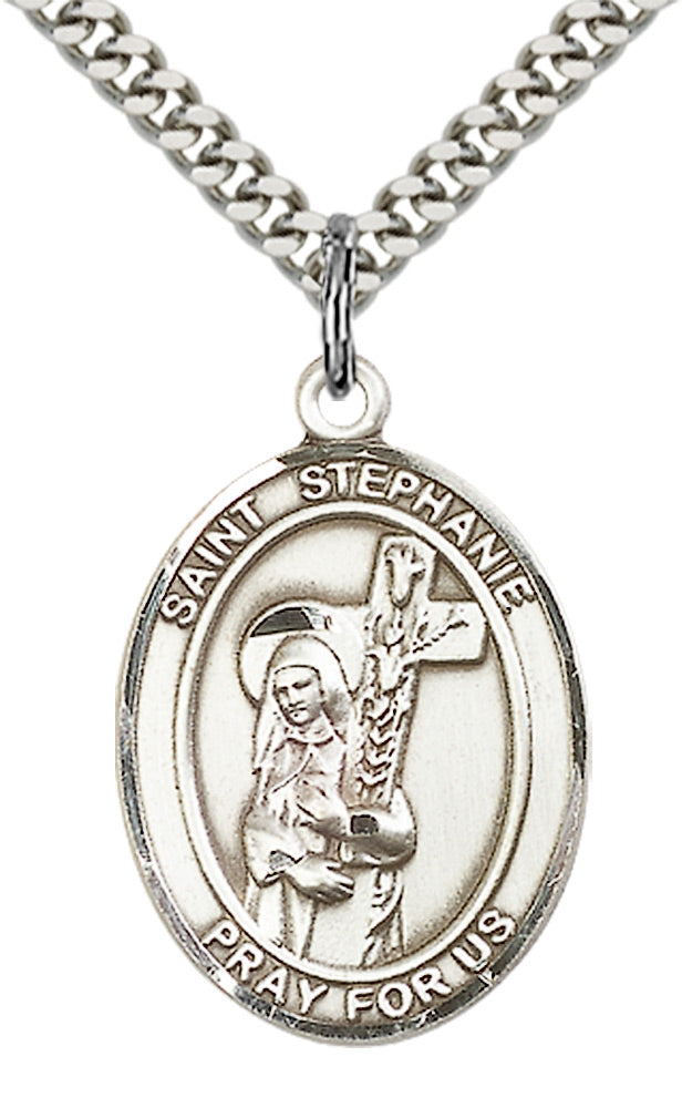 Saint Stephanie Pendant - 24" Chain Necklace