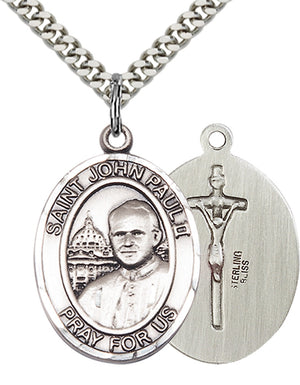 Saint John Paul II Pendant - 24" Chain Necklace
