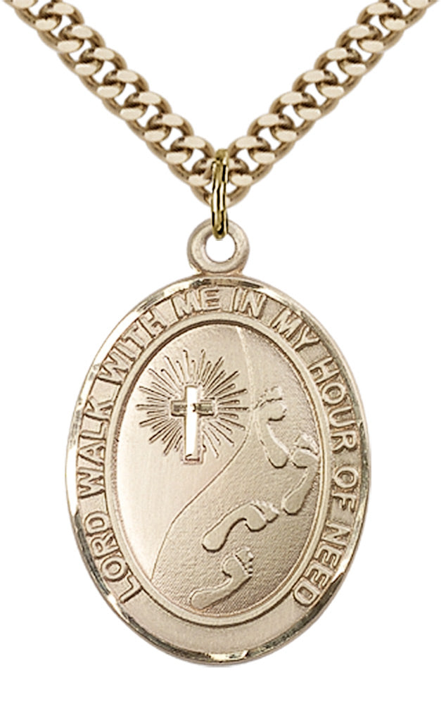 Footprints Cross Pendant
