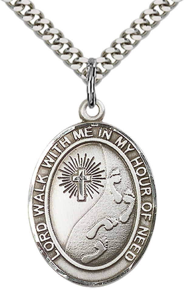 Footprints Cross Pendant