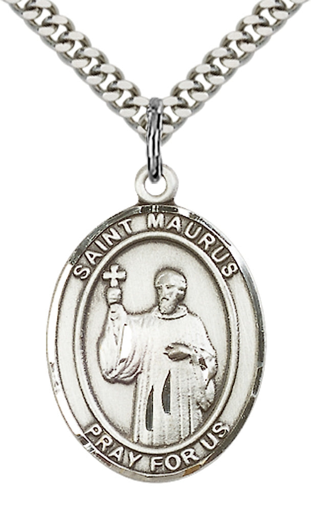 Saint Maurus Pendant - 24" Chain Necklace
