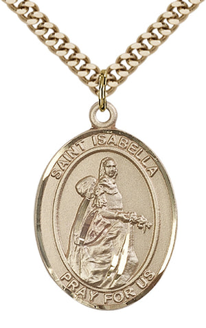 Saint Isabella of Portugal Pendant - 24" Chain Necklace