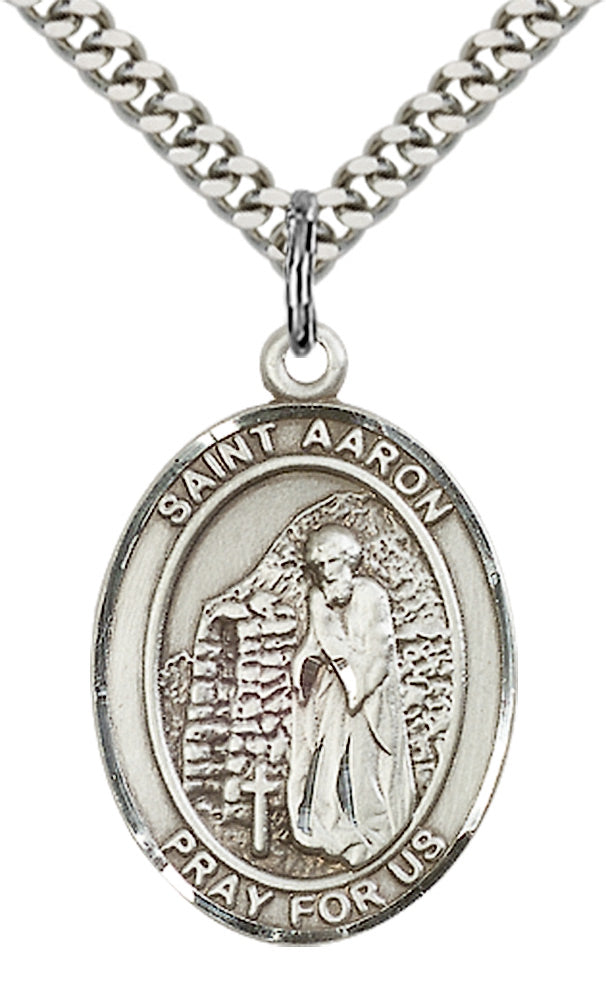 Saint Aaron Pendant - 24" Chain Necklace