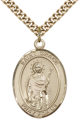 Saint Grace Pendant - 24" Chain Necklace