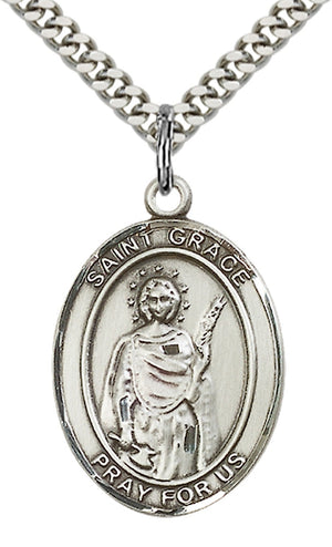 Saint Grace Pendant - 24" Chain Necklace