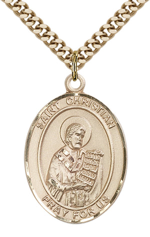 Saint Christian Demosthenes Pendant - 24" Chain Necklace