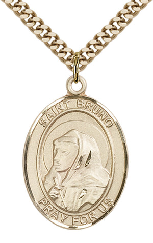 Saint Bruno Pendant - 24" Chain Necklace