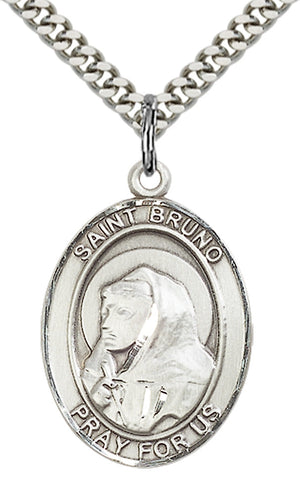 Saint Bruno Pendant - 24" Chain Necklace