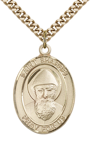 Saint Sharbel Pendant - 24" Chain Necklace