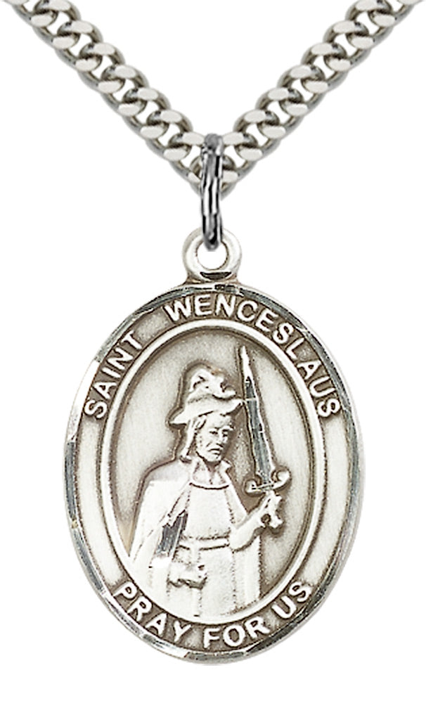 Saint Wenceslaus Pendant - 24" Chain Necklace