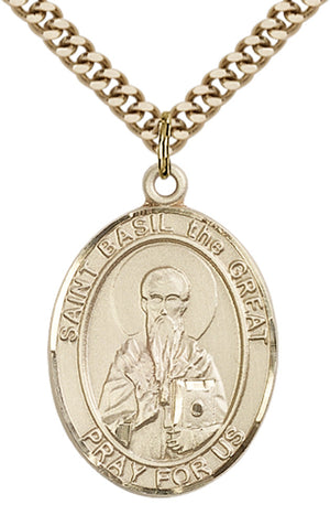 Saint Basil the Great Pendant - 24" Chain Necklace