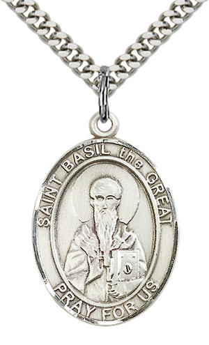 Saint Basil the Great Pendant - 24" Chain Necklace