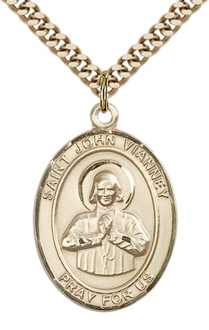 Saint John Vianney Pendant - 24" Chain Necklace