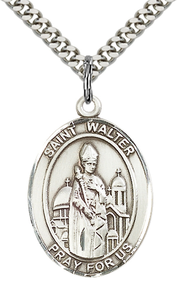 Saint Walter of Pontnoise Pendant - 24" Chain Necklace