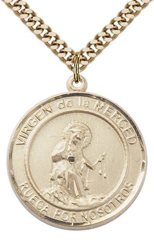 Virgen de la Merce Pendant - 24" Chain Necklace