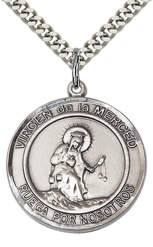 Virgen de la Merce Pendant - 24" Chain Necklace