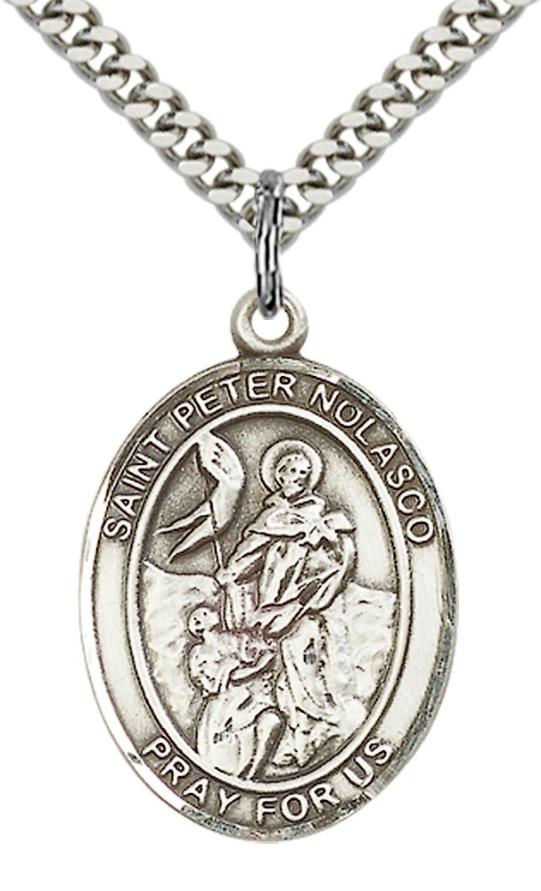 Saint Peter Nolasco Pendant - 24" Chain Necklace