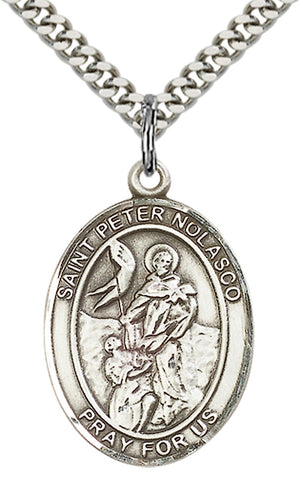Saint Peter Nolasco Pendant - 24" Chain Necklace