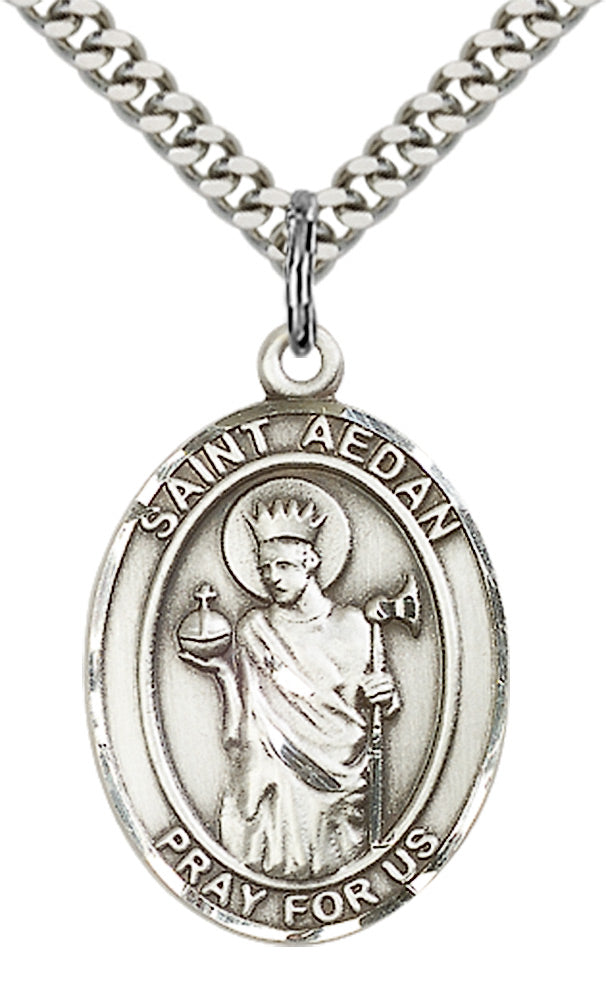 Saint Aedan of Ferns Pendant - 24" Chain Necklace