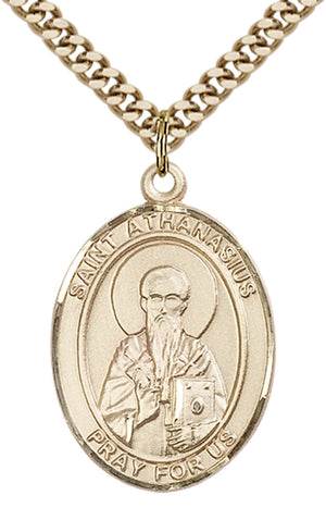 Saint Athanasius Pendant - 24" Chain Necklace