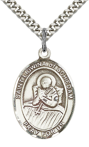Saint Lidwina of Schiedam Pendant - 24" Chain Necklace