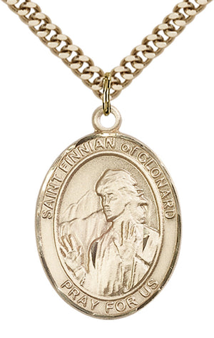 Saint Finnian of Clonard Pendant - 24" Chain Necklace