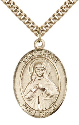Saint Olivia Pendant - 24" Chain Necklace
