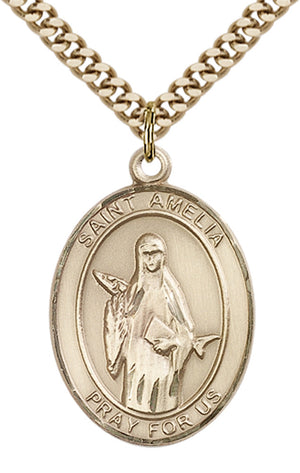Saint Amelia Pendant - 24" Chain Necklace