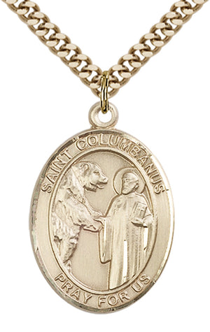 Saint Columbanus Pendant - 24" Chain Necklace