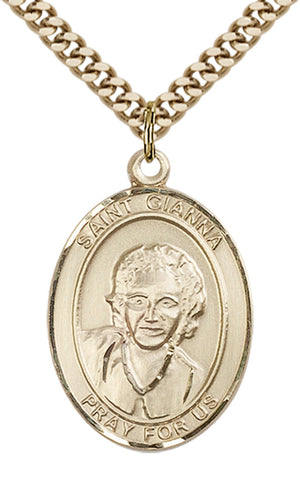 Saint Gianna Pendant - 24" Chain Necklace