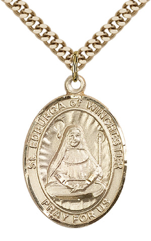 Saint Edburga of Winchester Pendant - 24" Chain Necklace