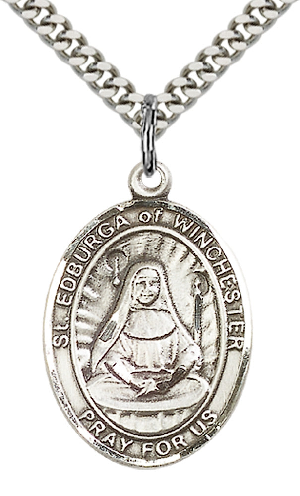 Saint Edburga of Winchester Pendant - 24" Chain Necklace