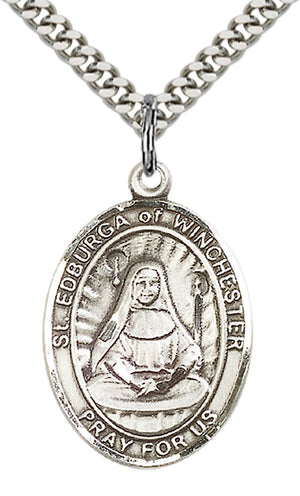 Saint Edburga of Winchester Pendant - 24" Chain Necklace