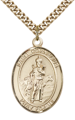 Saint Cornelius Pendant - 24" Chain Necklace