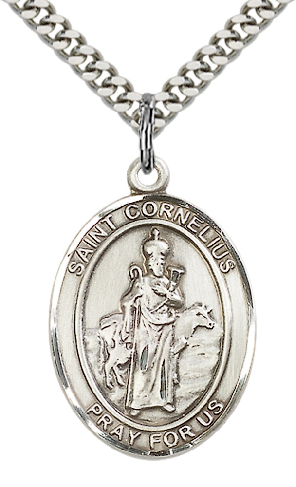 Saint Cornelius Pendant - 24" Chain Necklace