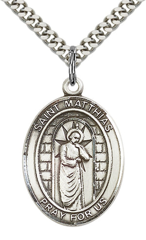 Saint Matthias the Apostle Pendant - 24" Chain Necklace