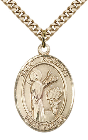 Saint Kenneth Pendant - 24" Chain Necklace