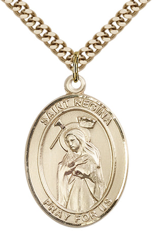 Saint Regina Pendant - 24" Chain Necklace