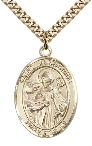 Saint Januarius Pendant - 24" Chain Necklace